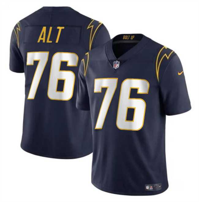 Youth Los Angeles Chargers #76 Joe Alt Navy 2024 Draft Vapor Limited Stitched Jersey Dzhi